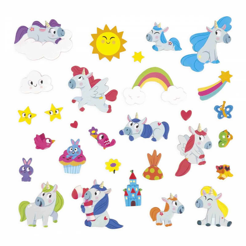 Libro magnetico per bambini a tema unicorni con 30 magneti, adatto dai 3 anni in su